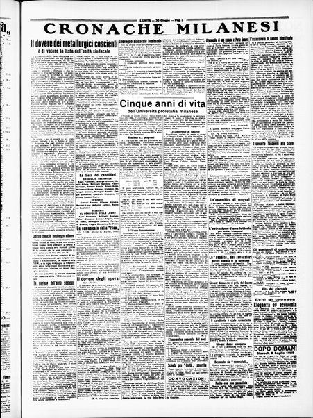 L'Unità : quotidiano degli operai e dei contadini